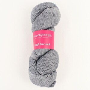 Sweetgeorgia Tough Love Sock Yarn Merino Nylon Blend Hand-Dyed Silver